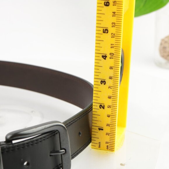 Levis Mens Belt Size 38 Sturdy Black Leather 2" Wide Stitched Durable Work - Picture 7 of 11